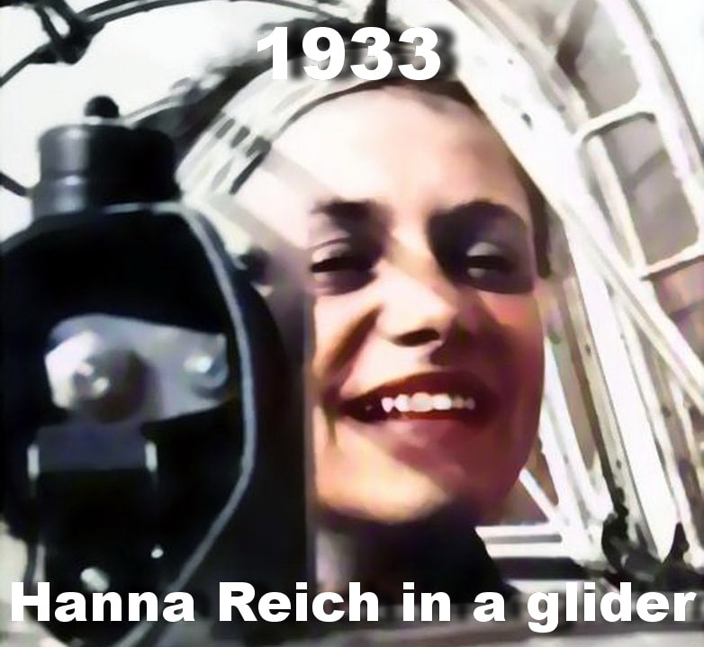 Hanna Reich in a glider in 1933.