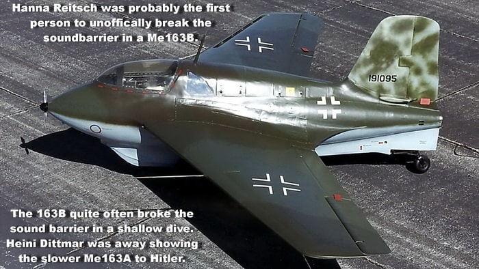 The Me 163B Komet quite often broke the sound barrier in a shallow dive. They are rocket powered.